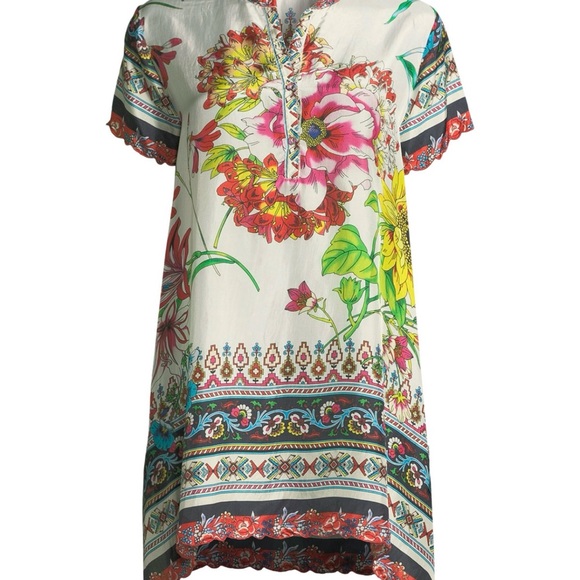 Johnny Was Victoriana Floral Printed Georgette  Tunic Small Excellent Condition - Picture 4 of 7